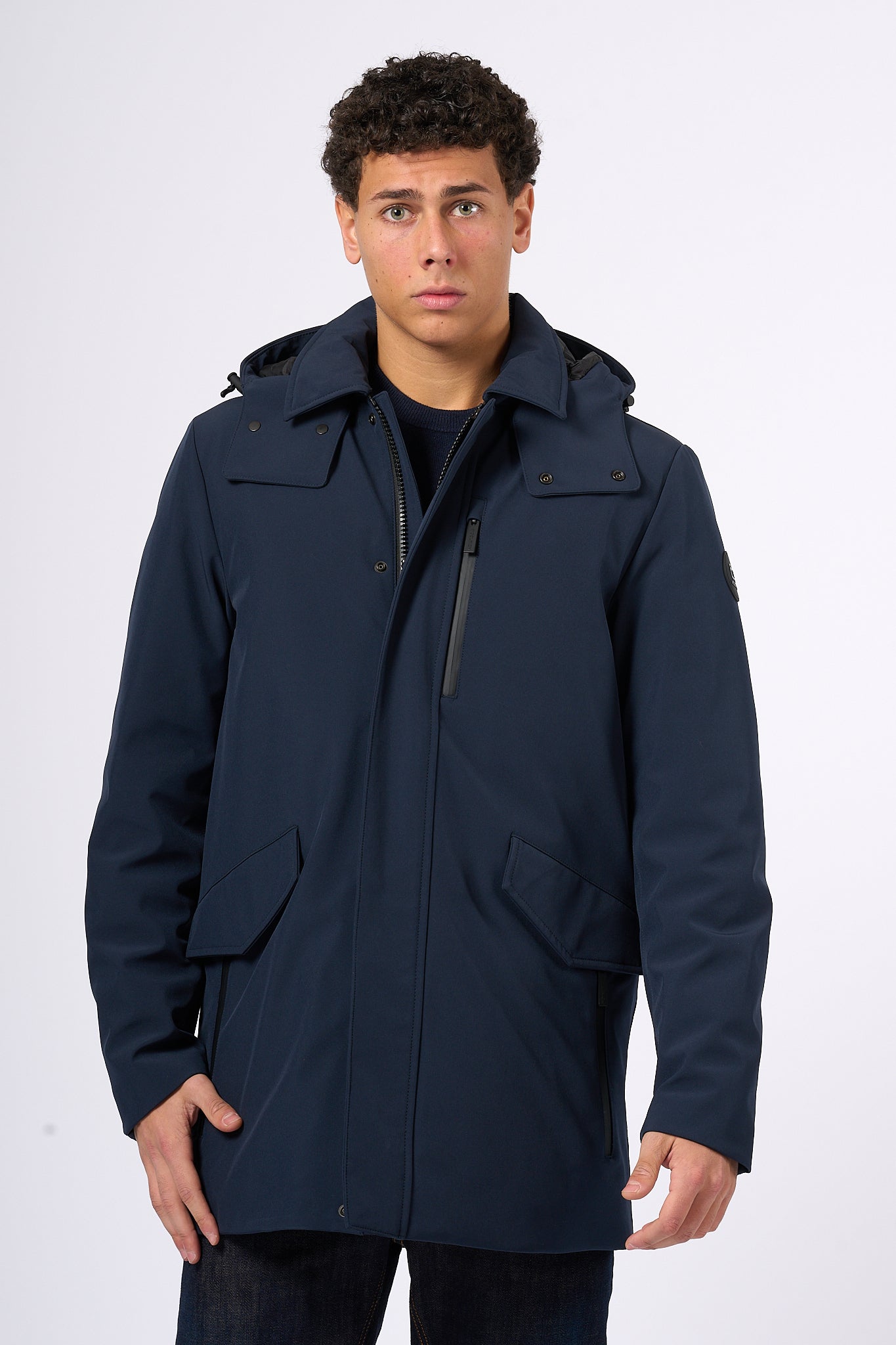 Woolrich Barrow Mac Soft Shell Blu Uomo-1