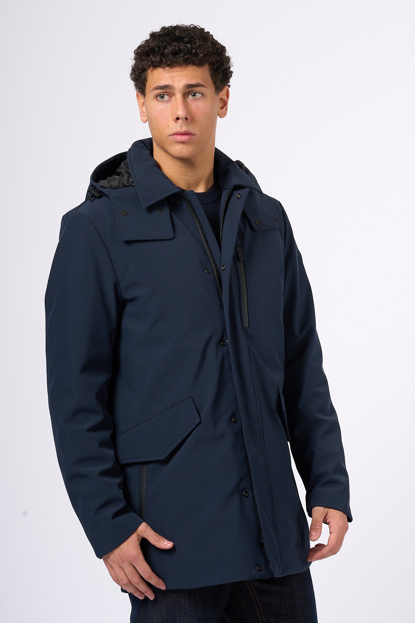 Woolrich Barrow Mac Soft Shell Blu Uomo-2