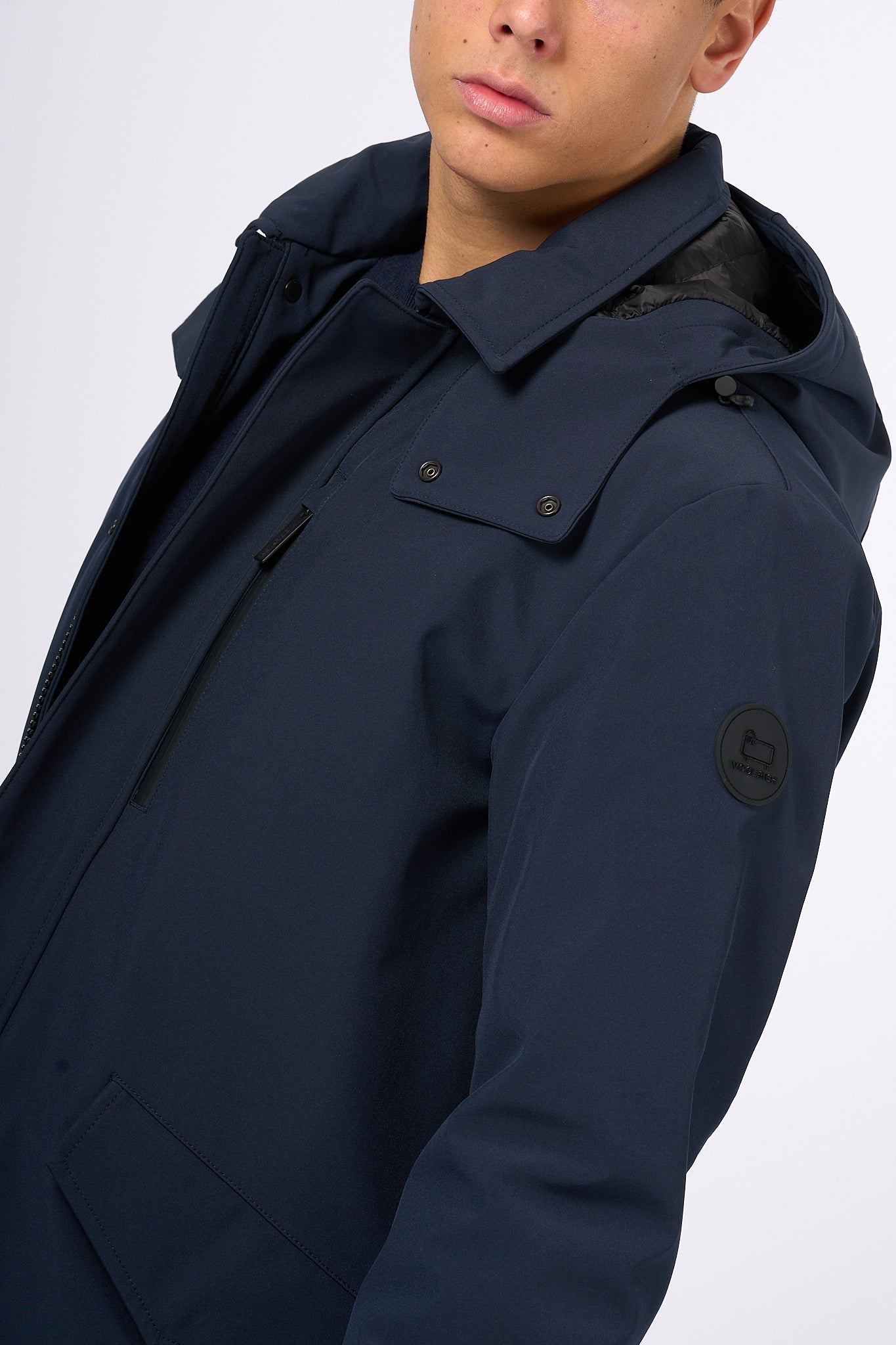 Woolrich Barrow Mac Soft Shell Blu Uomo-5