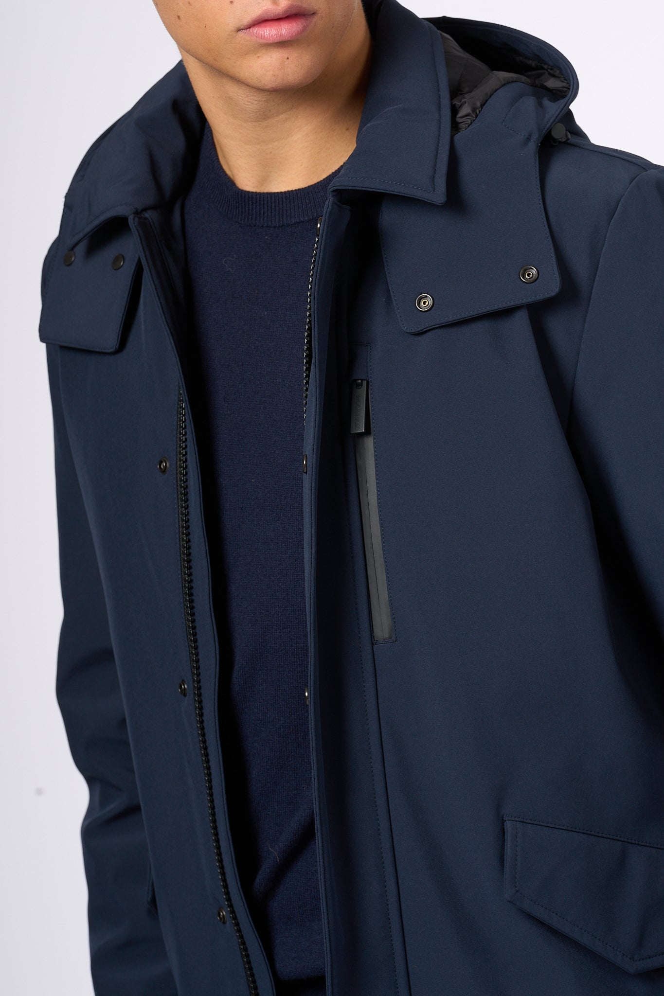 Woolrich Barrow Mac Soft Shell Blu Uomo-7