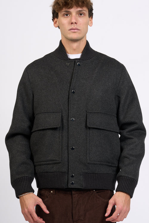 Woolrich Bomber Miles Lana Grigio Uomo-2