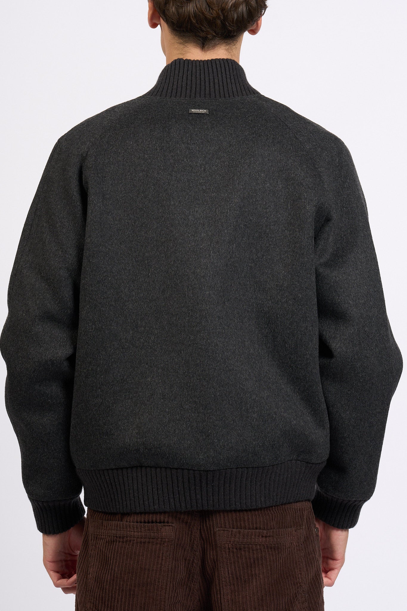 Woolrich Bomber Miles Lana Grigio Uomo-4