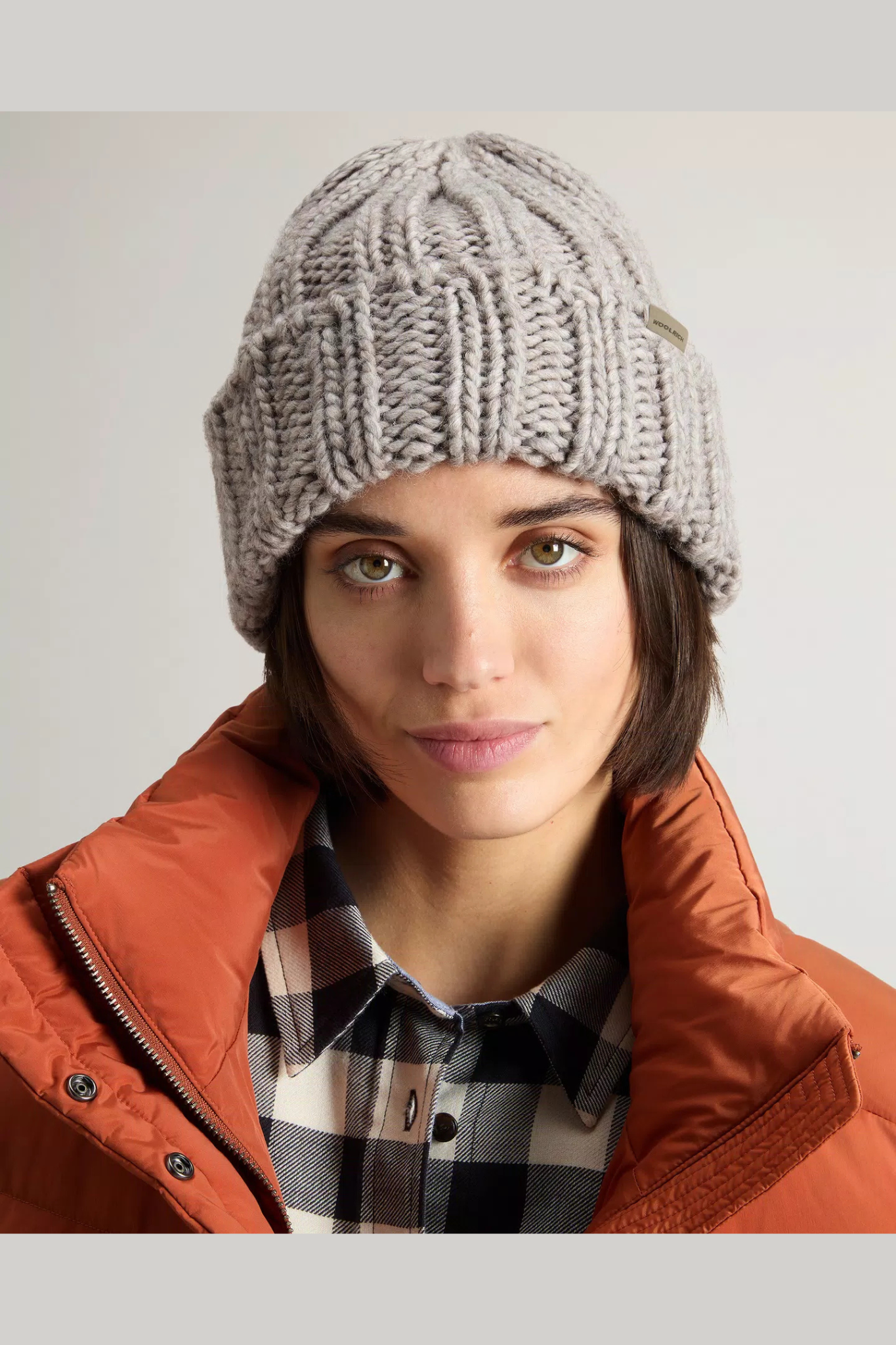 Woolrich Cappellino a Coste Grigio Donna-4