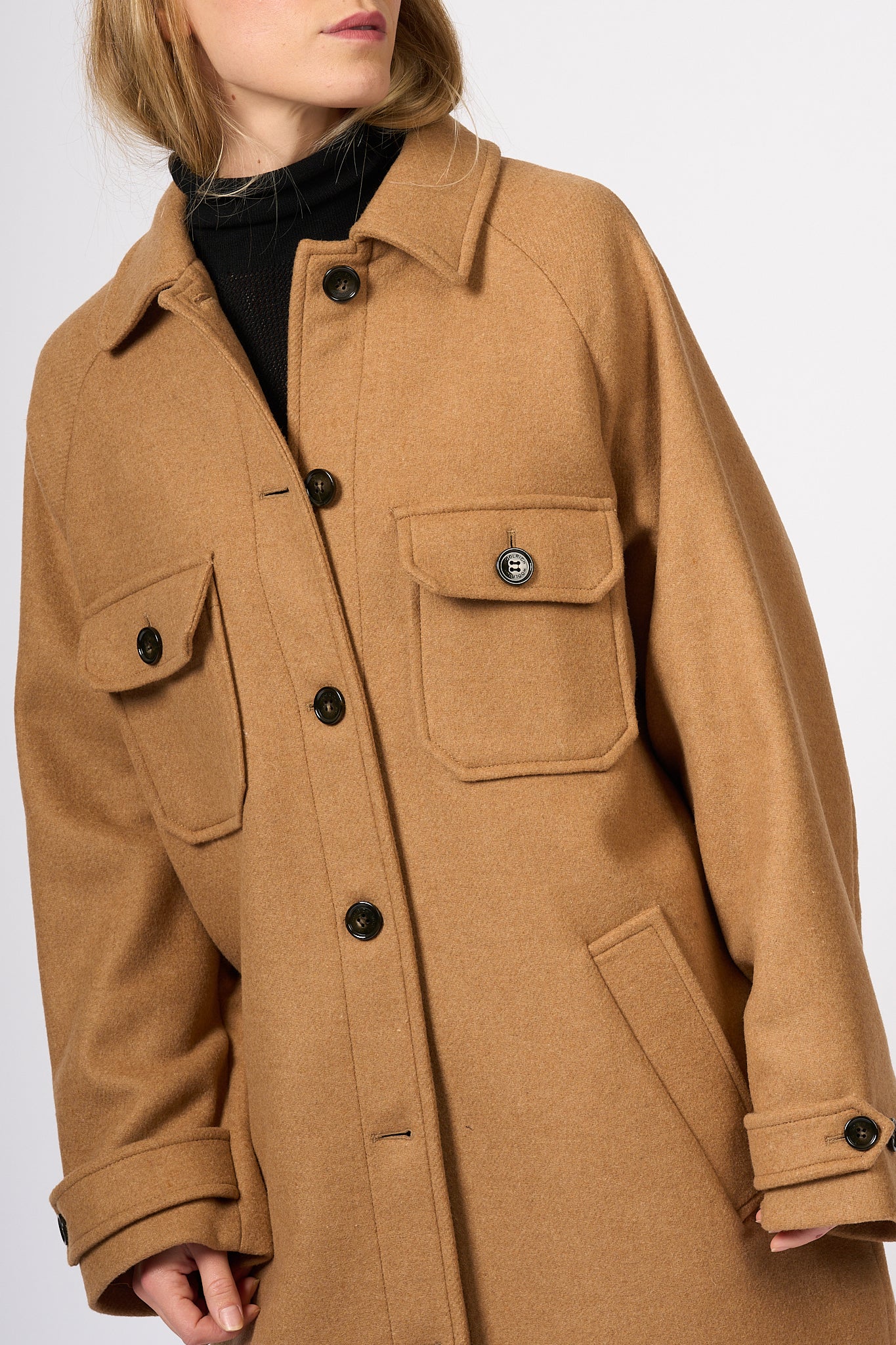 Woolrich Women's Camel Pocket Coat-7