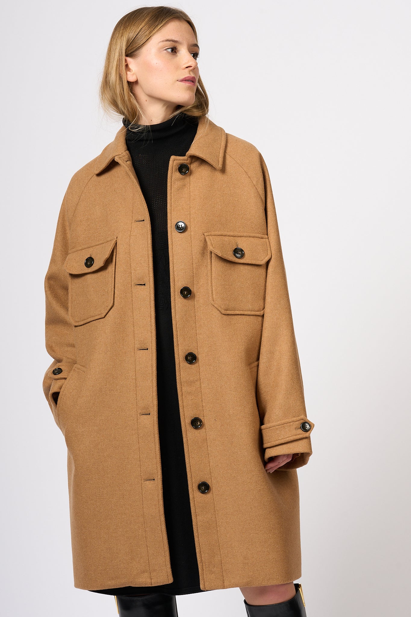 Woolrich Women's Camel Pocket Coat-1