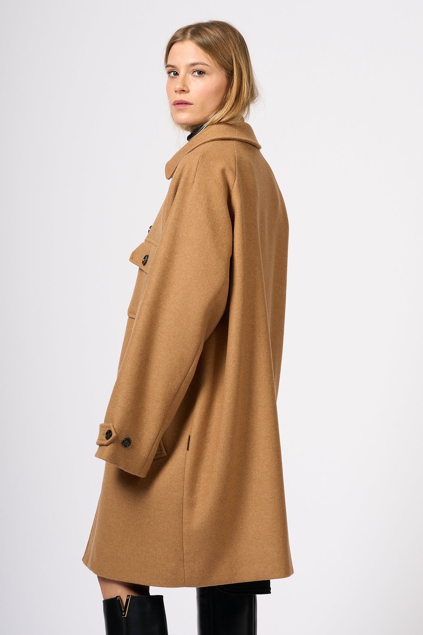 Woolrich Women's Camel Pocket Coat-5