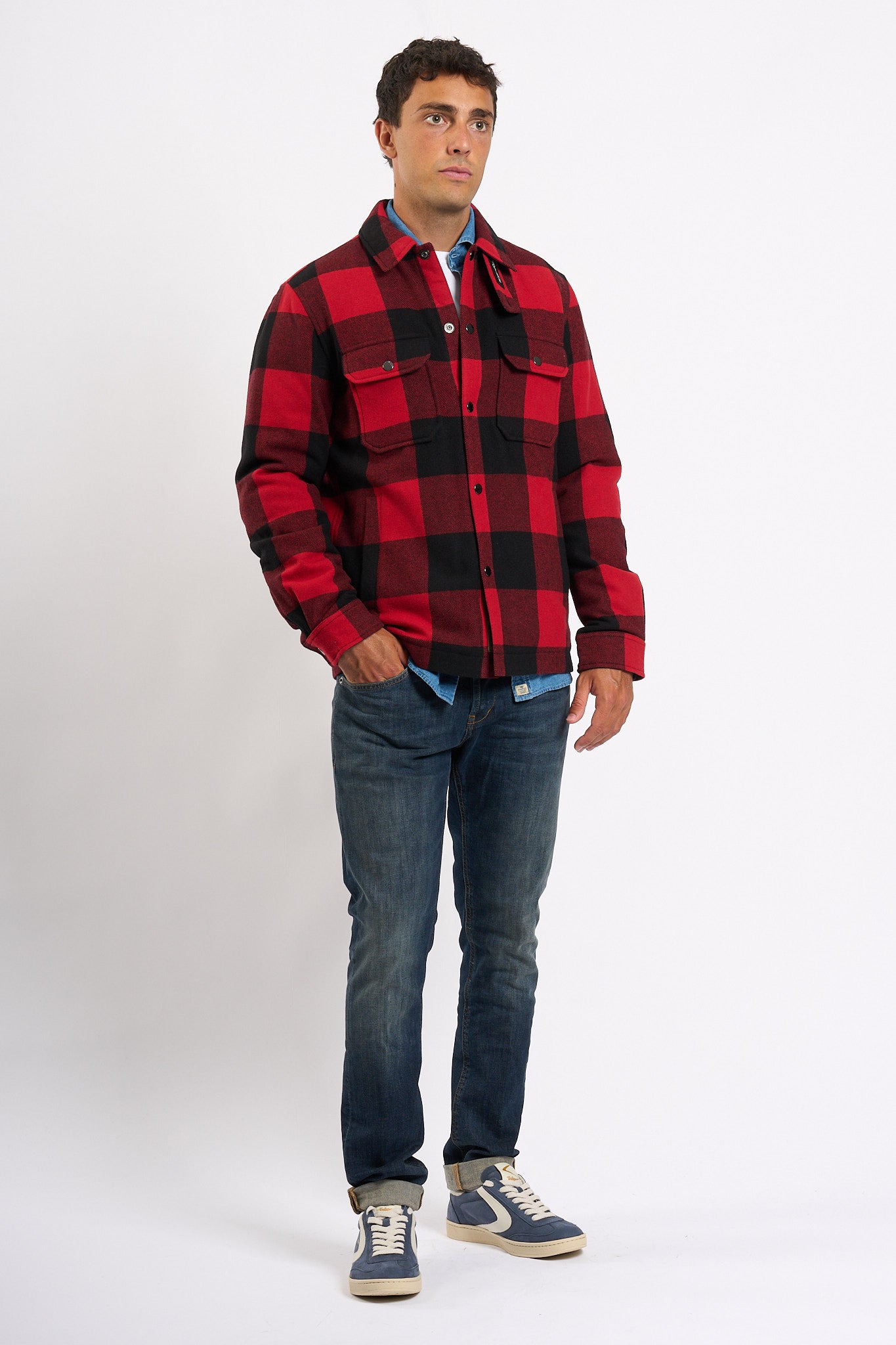 Woolrich Giacca Camicia Alaskan Rosso Uomo-6