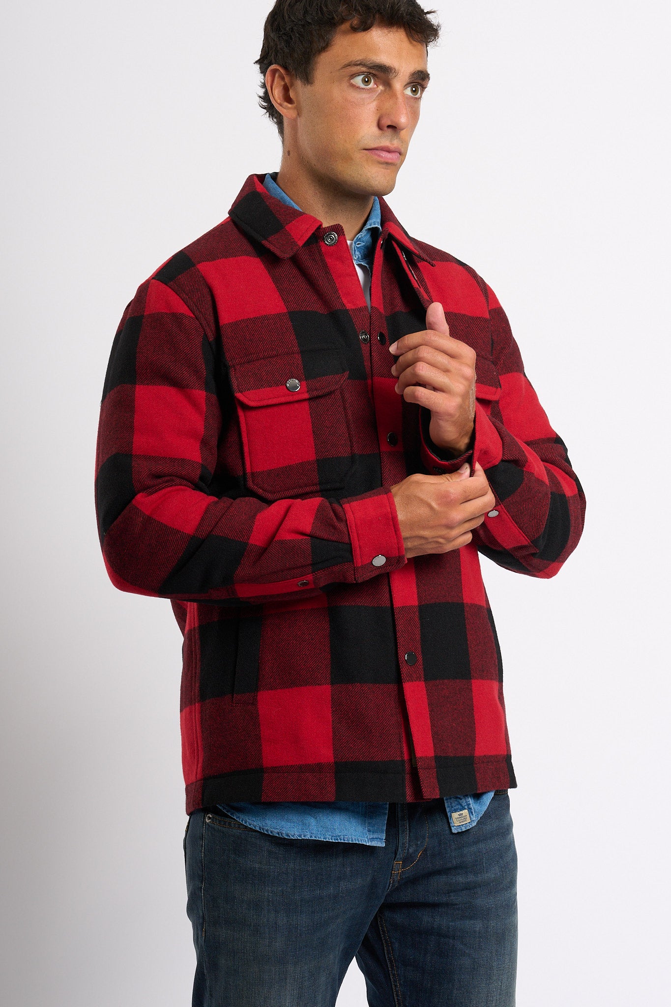 Woolrich Giacca Camicia Alaskan Rosso Uomo-3
