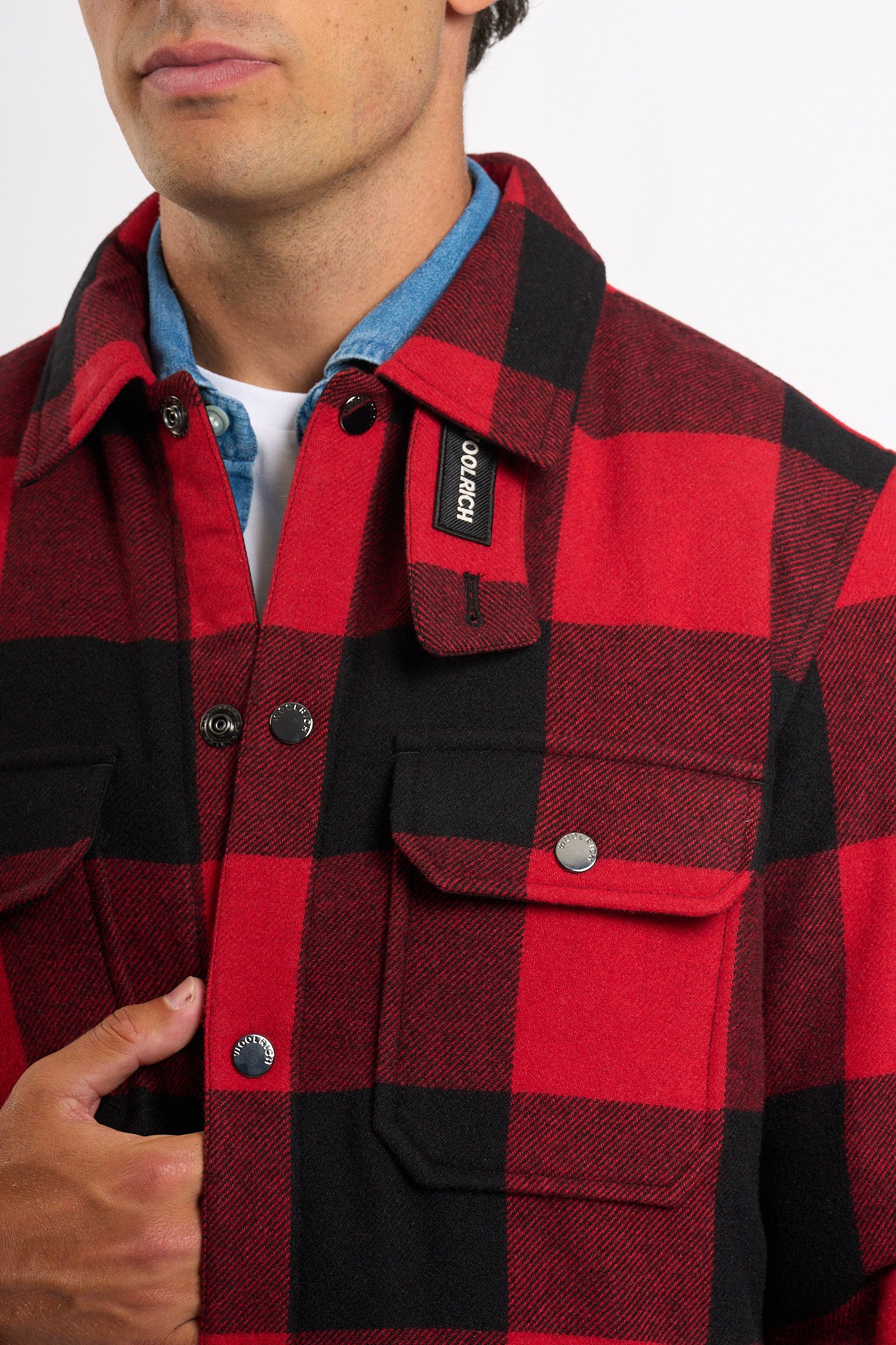 Woolrich Giacca Camicia Alaskan Rosso Uomo-5