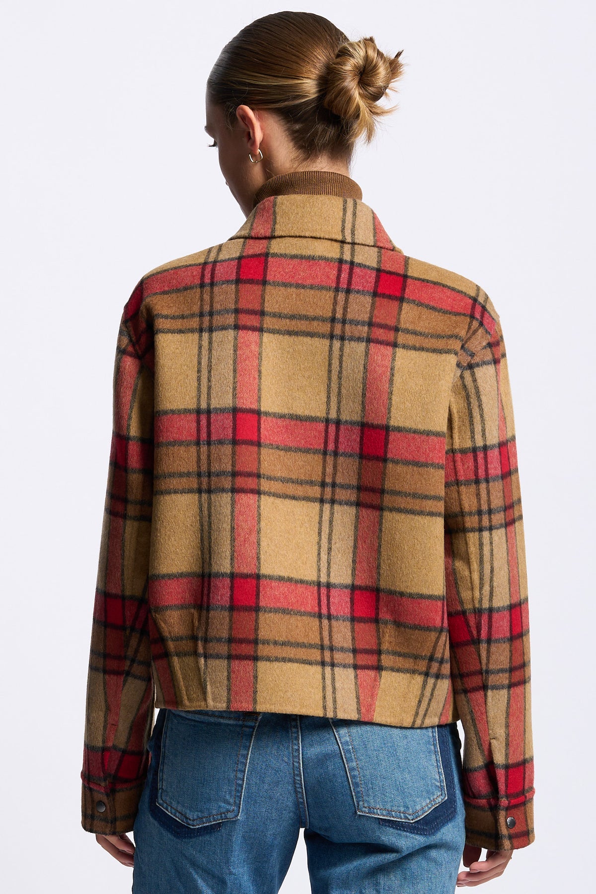 Woolrich Giacca Camicia Lana Check da donna con zip-6
