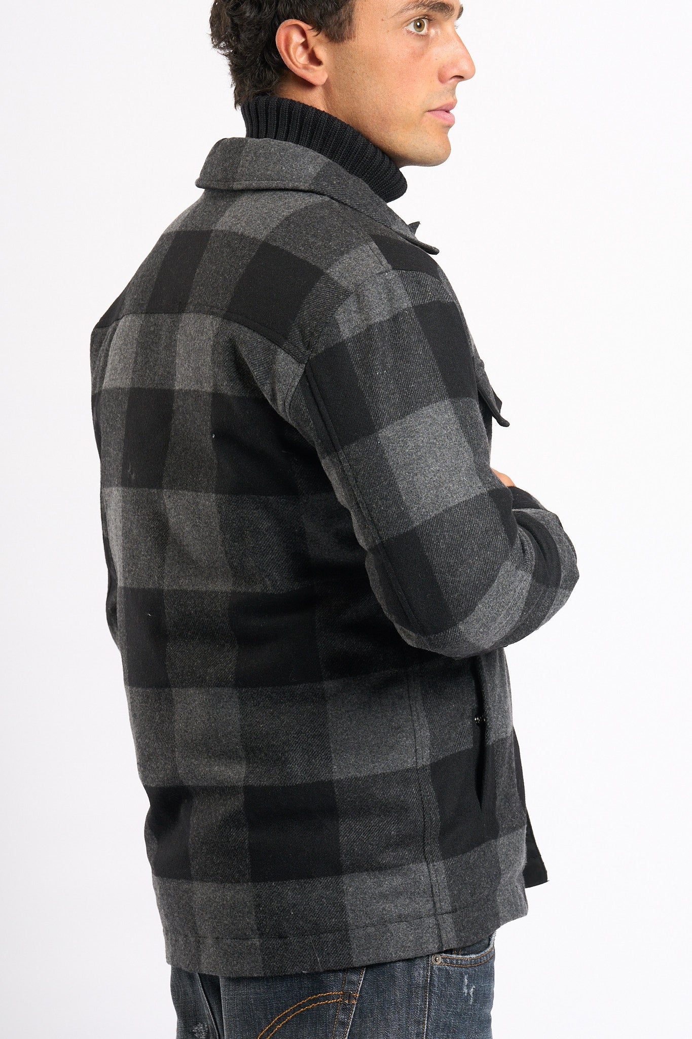 Woolrich Giaccca Camicia Alaskan Cemento Uomo-7