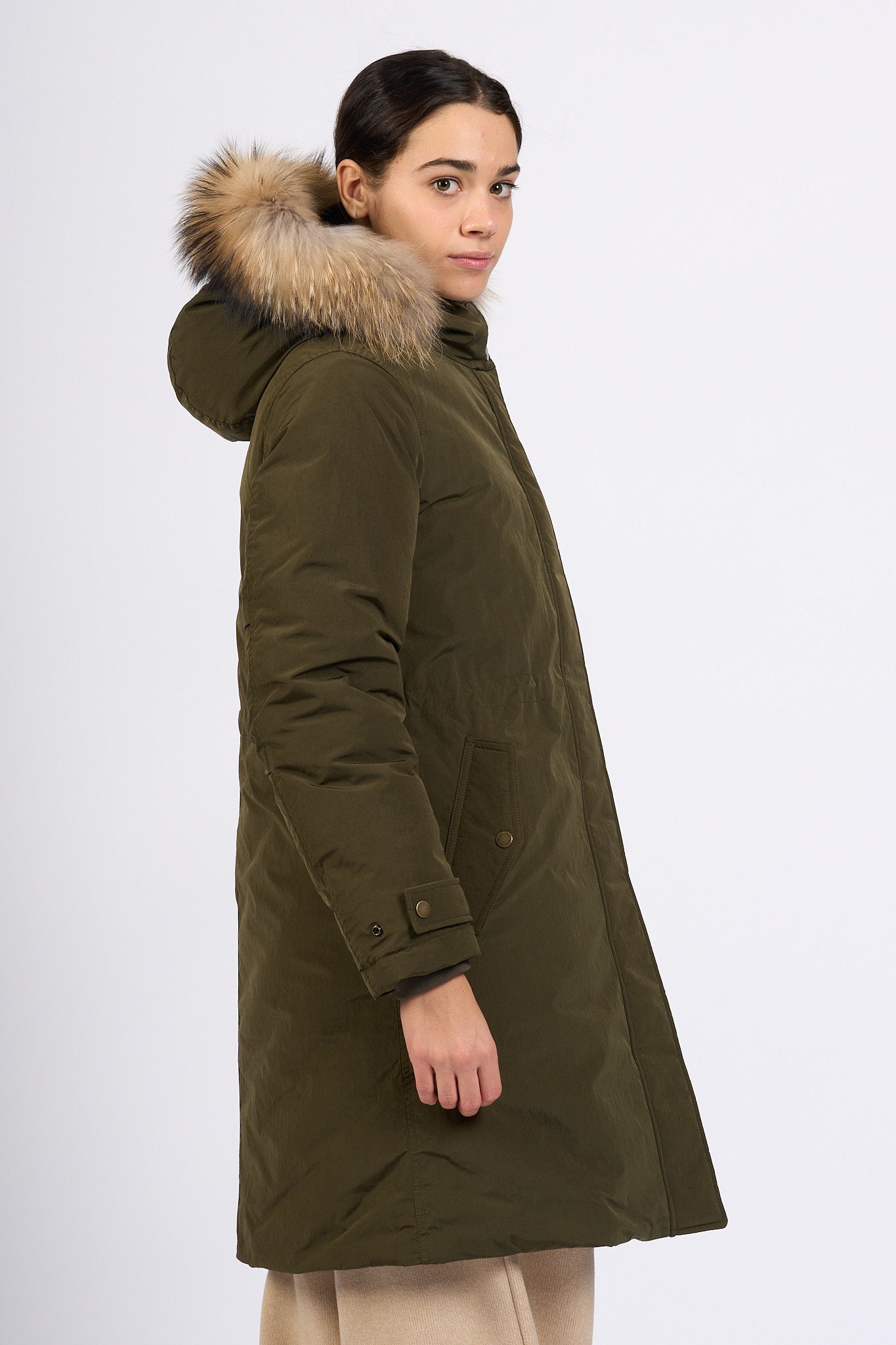 Woolrich Grace Fur Parka Verde scuro Donna-5