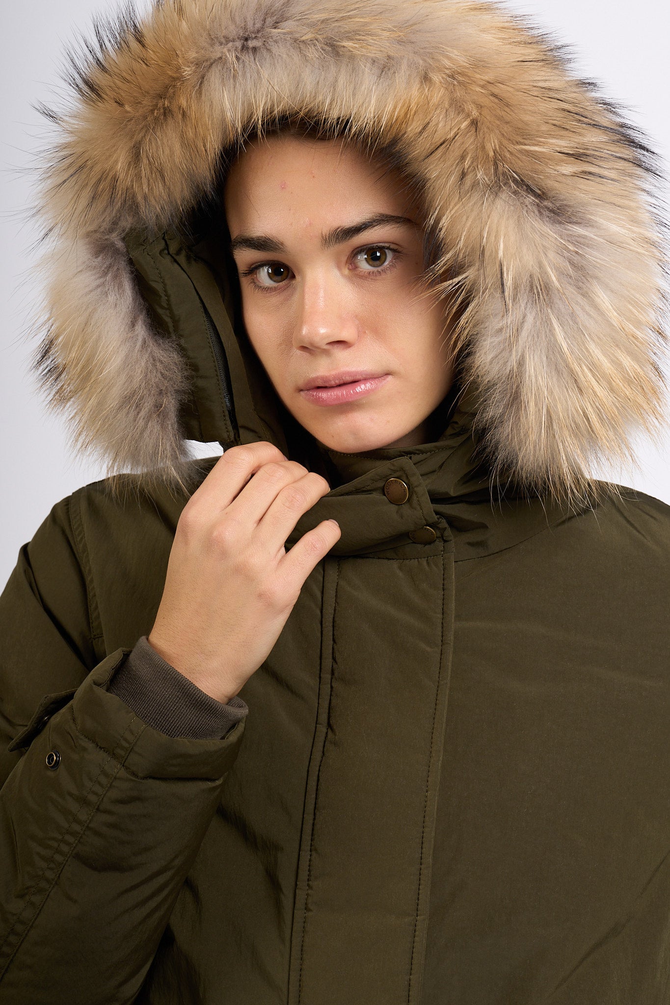Woolrich Grace Fur Parka Verde scuro Donna-7