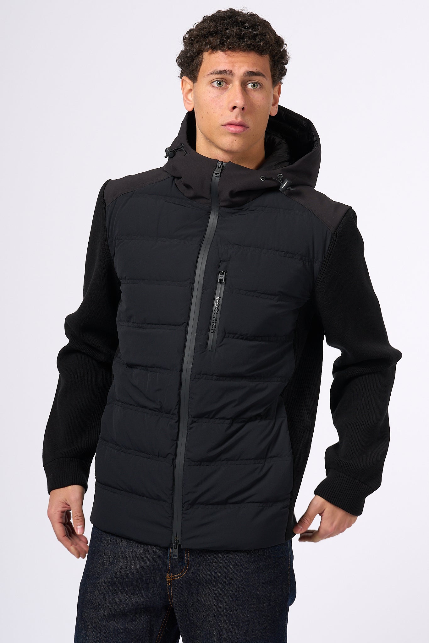 Woolrich Piumino Bimateriale Bering Nero Uomo-3