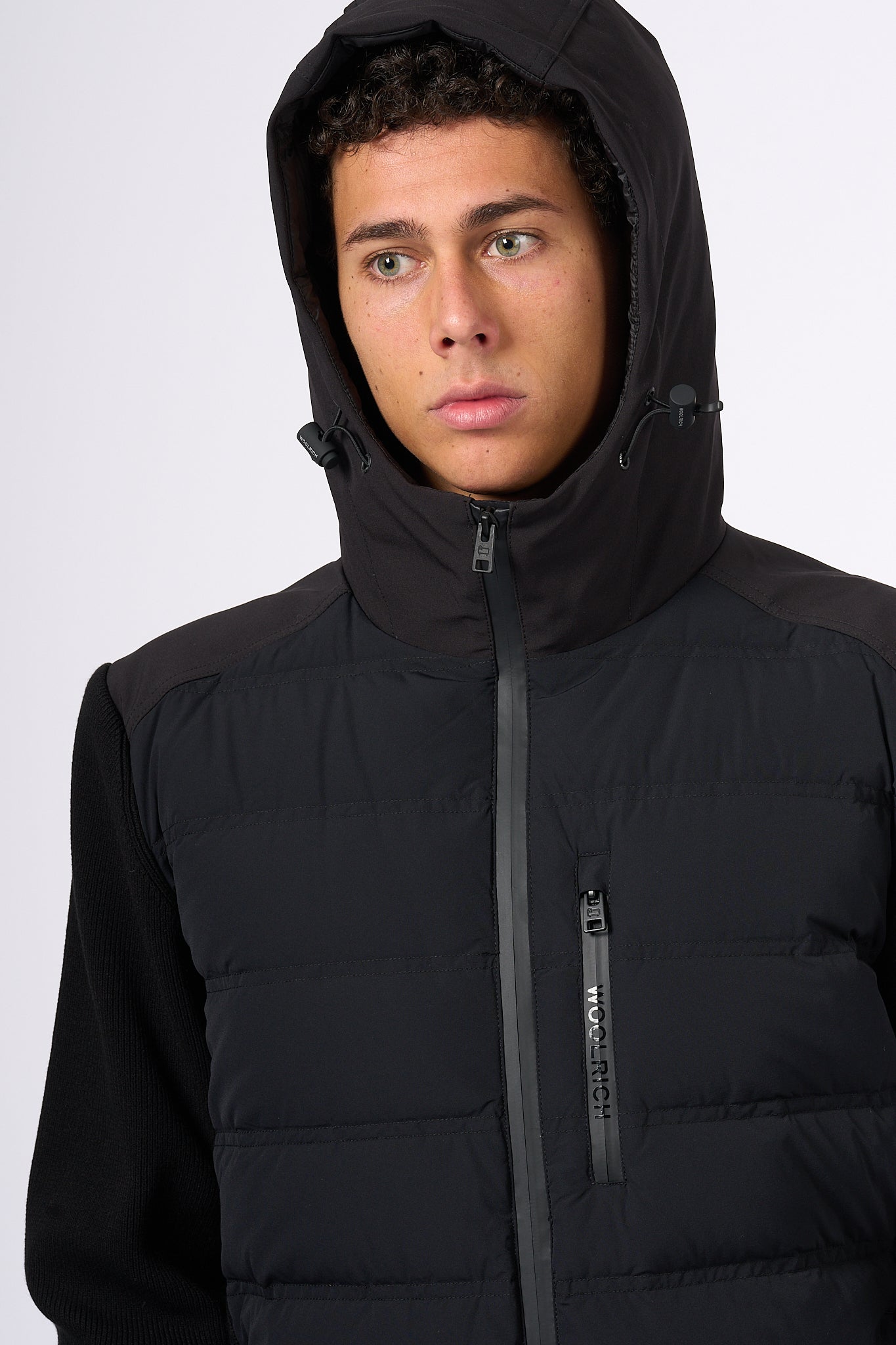 Woolrich Piumino Bimateriale Bering Nero Uomo-6