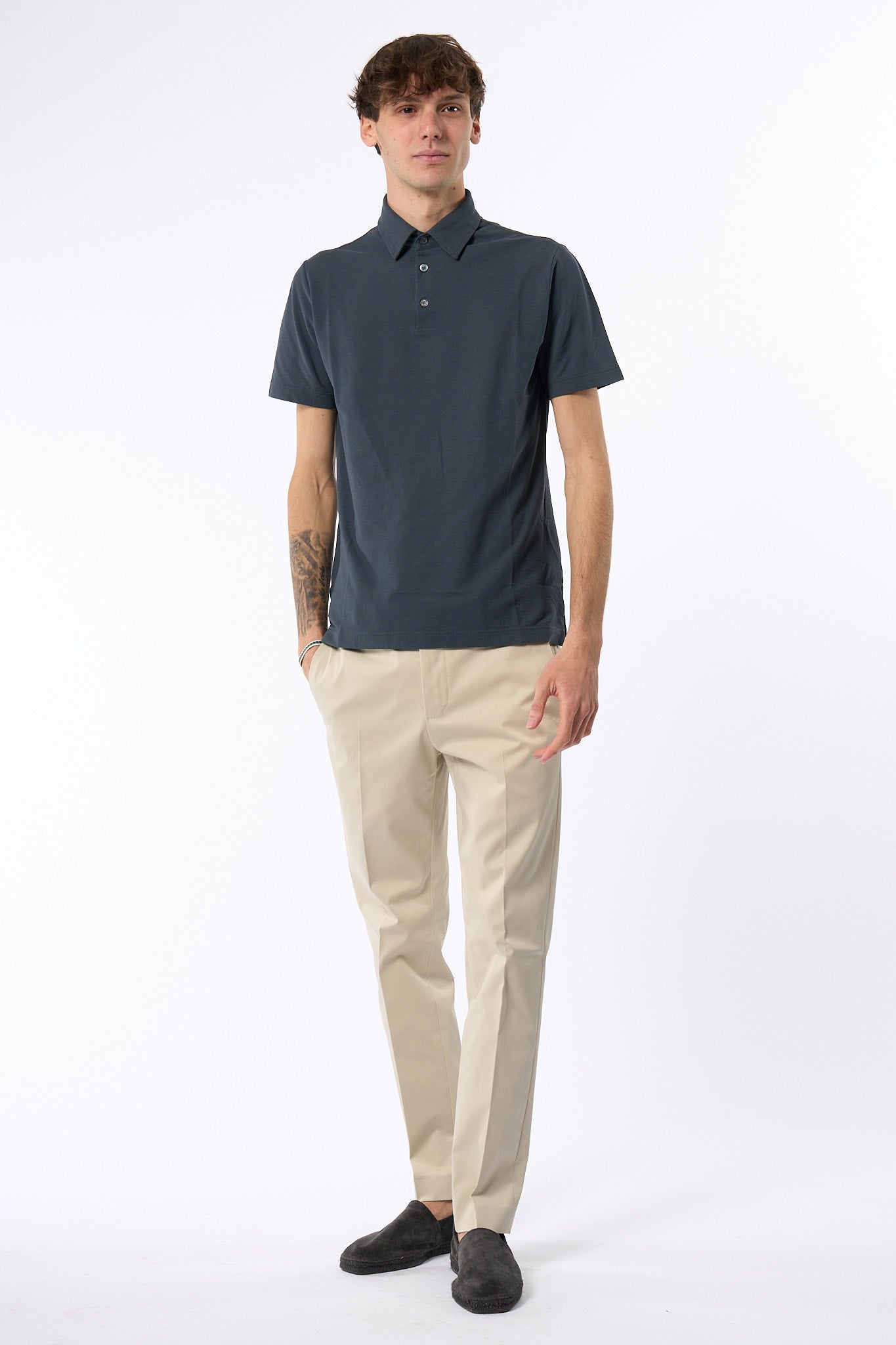Zanone Polo IceCotton Grigio Ferro Uomo-4