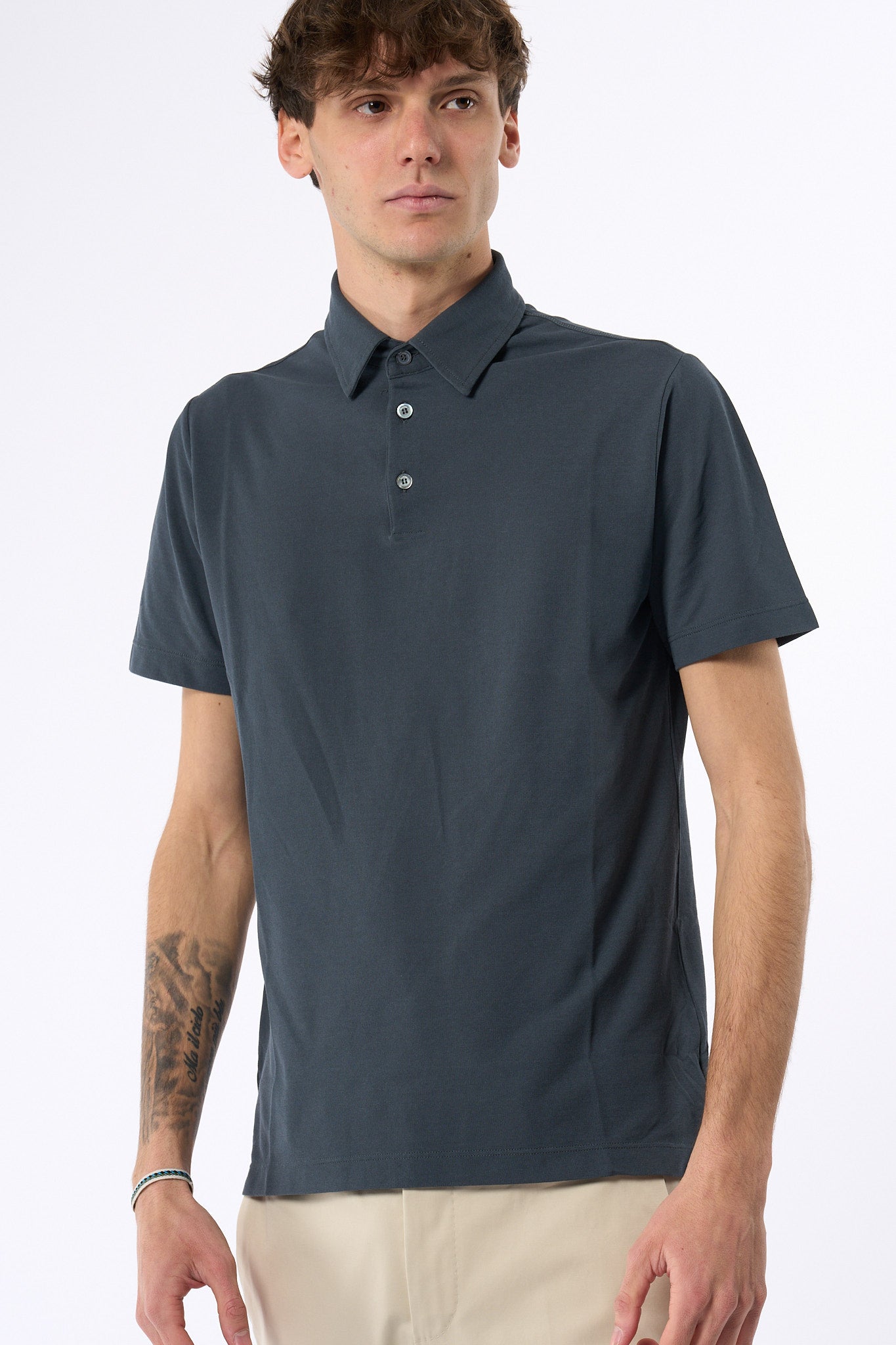Zanone Polo IceCotton Grigio Ferro Uomo-3