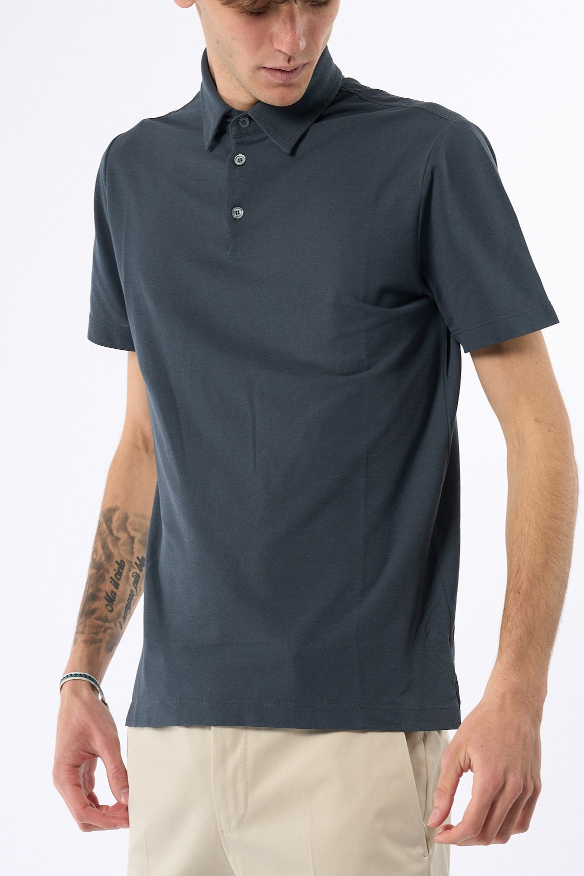 Zanone Polo IceCotton Grigio Ferro Uomo-1