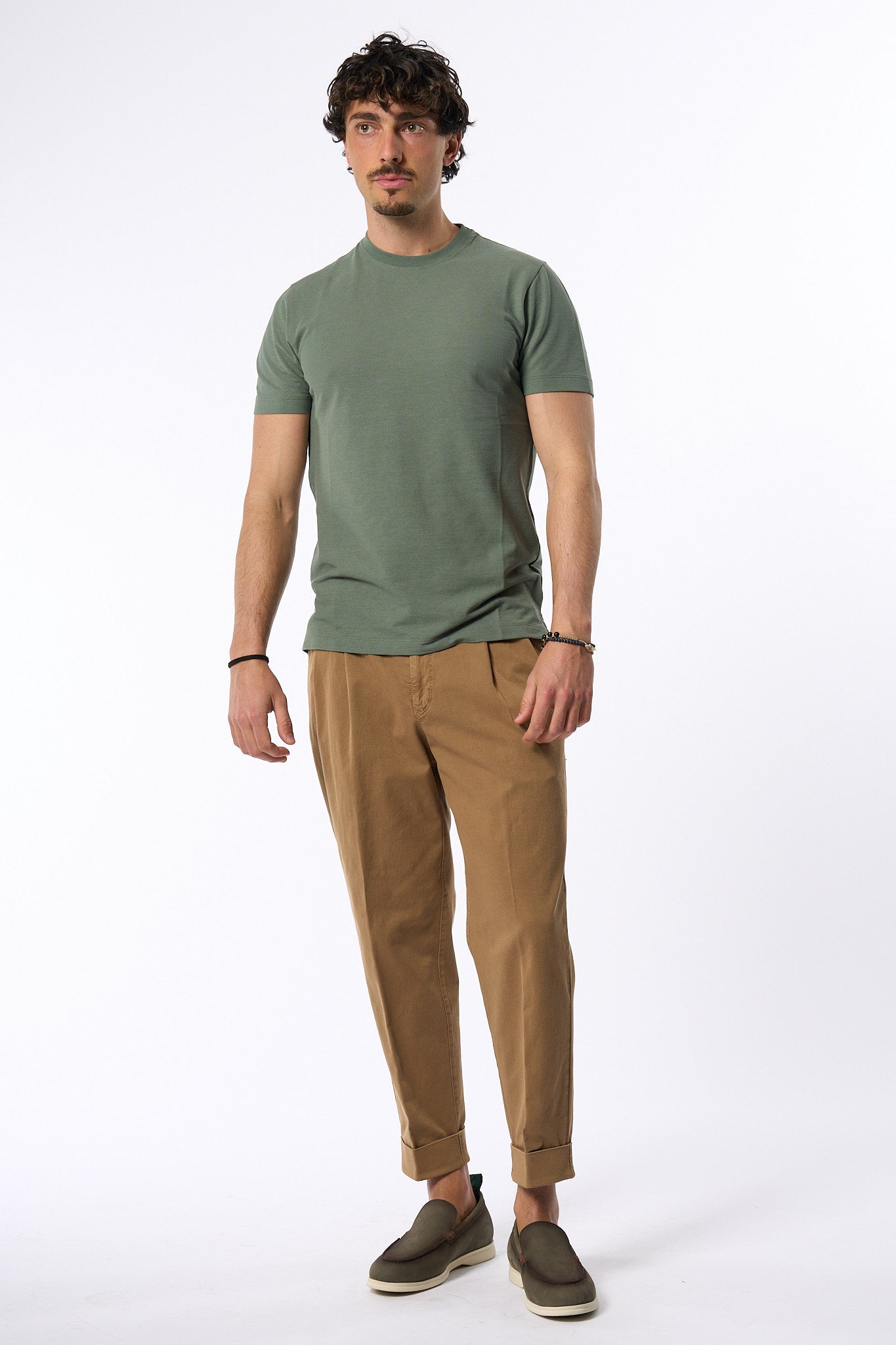 Zanone T-shirt Slim-fit IceCotton Verde Uomo-3