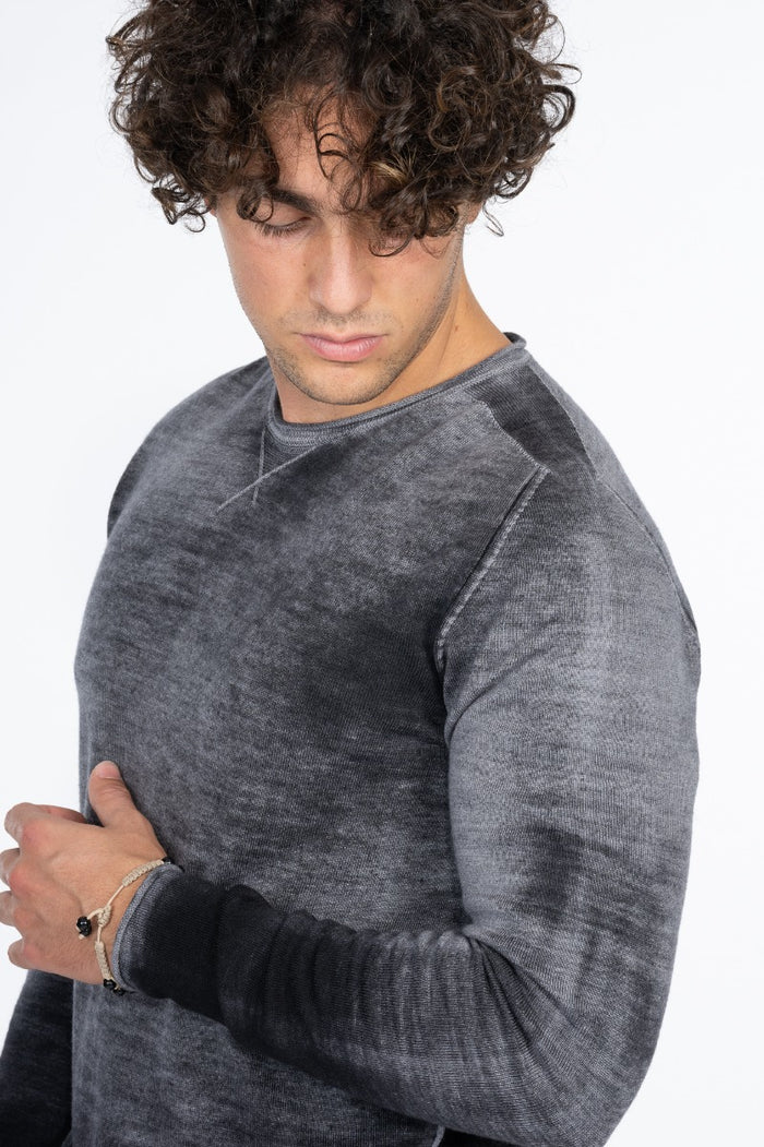 Arovescio Maglia Grigio Melange Uomo-6