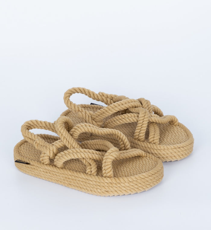 Bohonomad Sandalo Corda Zeppa Beige Donna-2