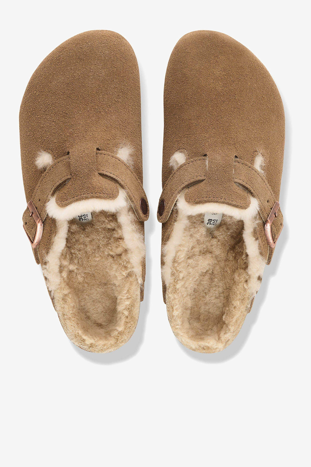 Birkenstock Sabot Boston Pelo Sabbia da Donna-3
