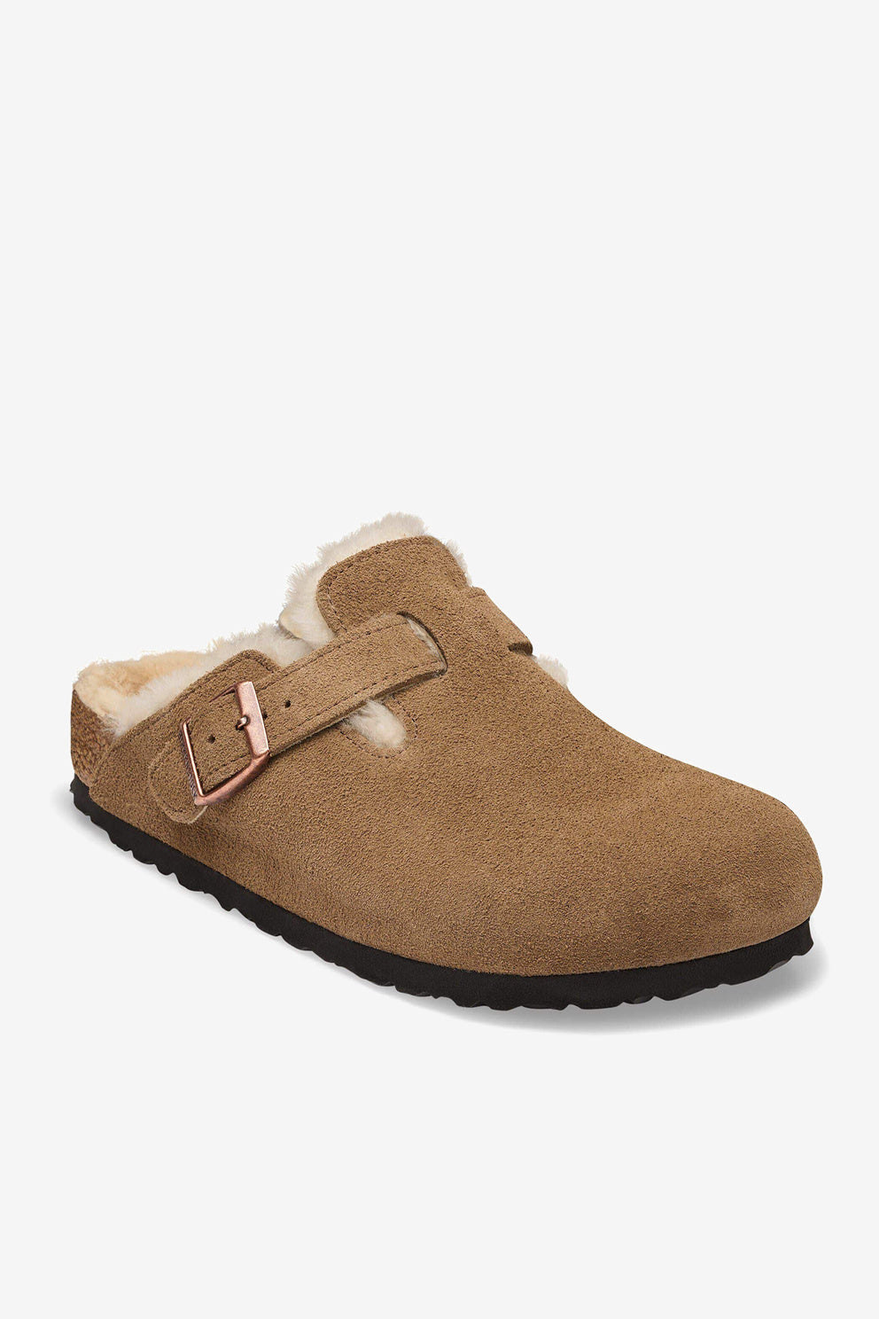 Birkenstock Sabot Boston Pelo Sabbia da Donna-4