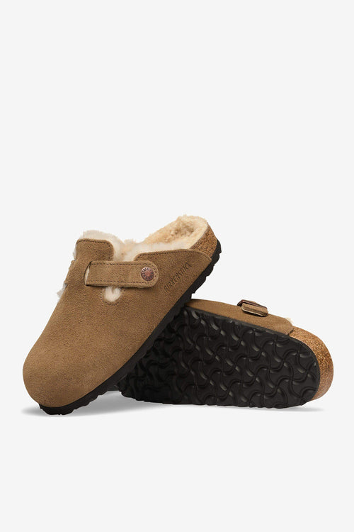 Birkenstock Sabot Boston Pelo Sabbia da Donna-2