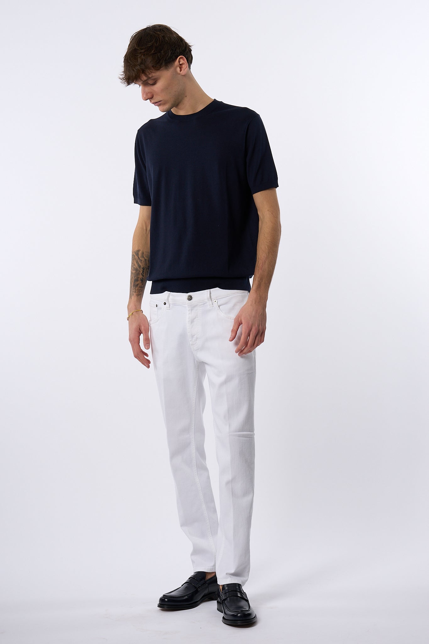 Dondup Jeans Brighton Carrot Bianco Uomo-3