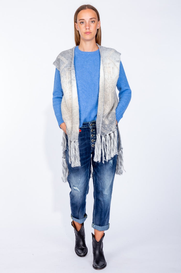 Dondup Gilet Bianco/grigio Donna-2