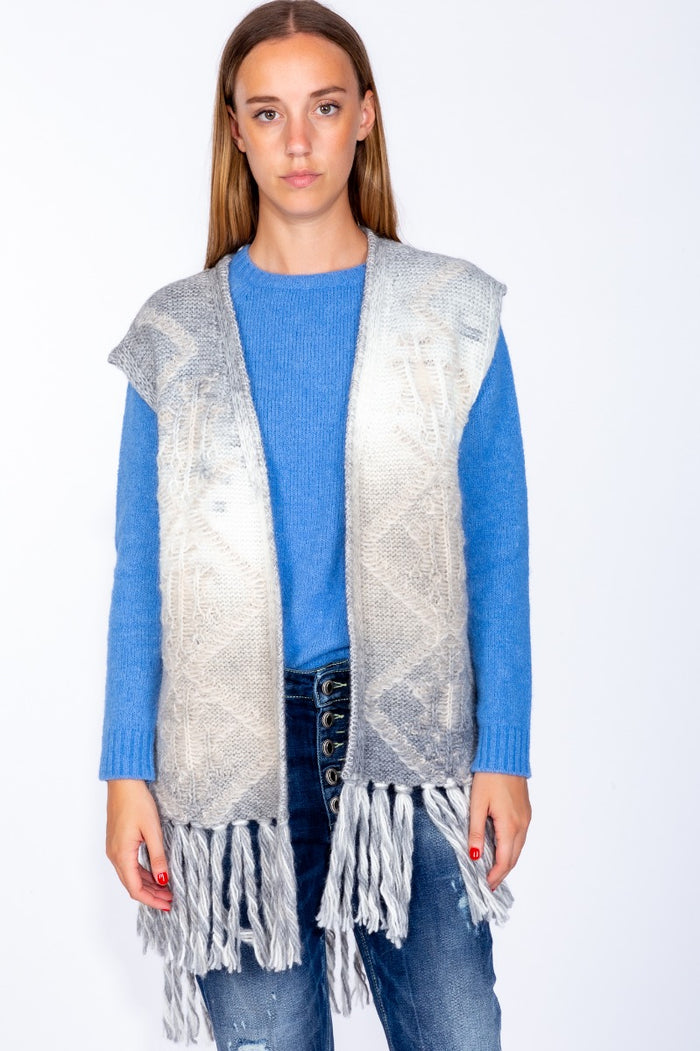 Dondup Gilet Bianco/grigio Donna-5