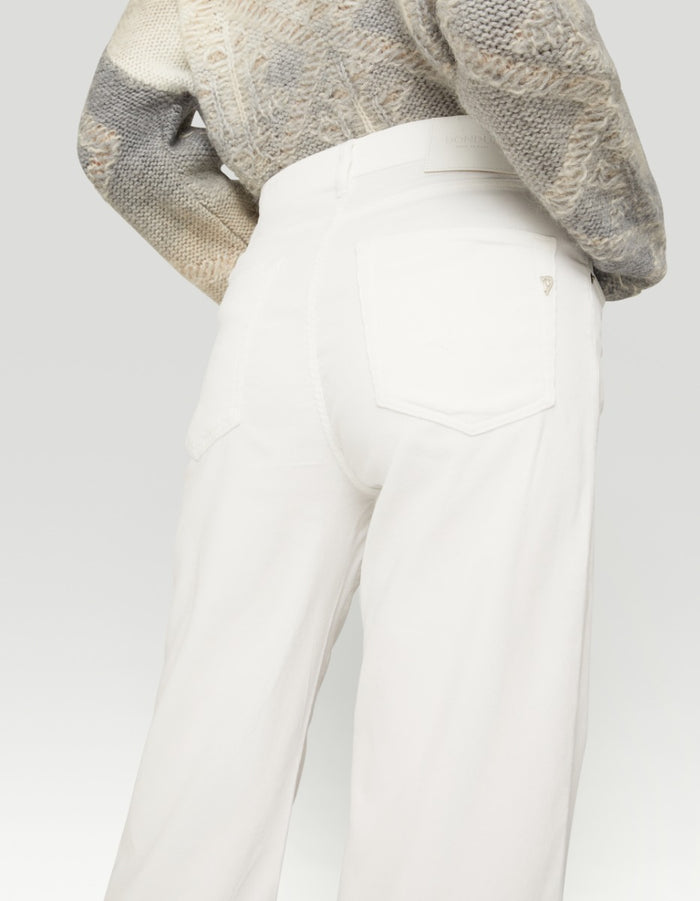 Dondup Pantalone Amber Bianco Donna-2