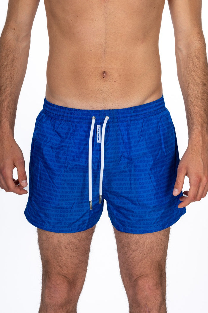 Dsquared Underwear Boxer Mare Micro Logo Blu Uomo-2