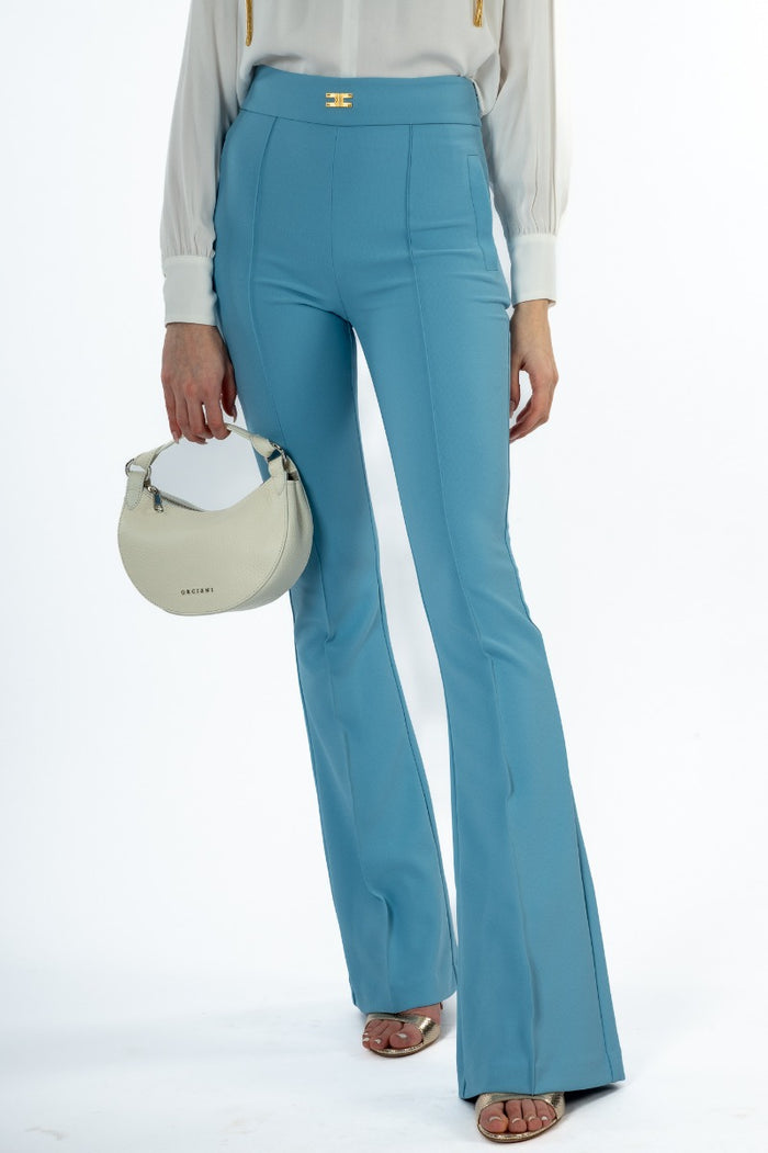 Elisabetta Franchi Pantalone Flair Carta Da Zucchero Donna