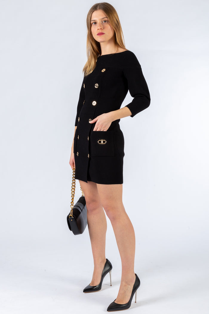 Elisabetta Franchi Knitted Dress Black Woman-2