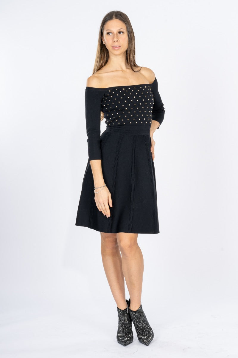 Elisabetta Franchi Knitted Dress Black Woman-2