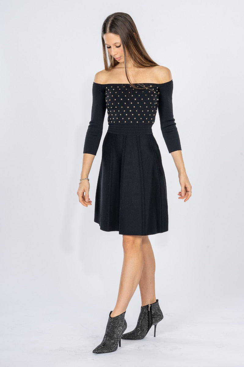 Elisabetta Franchi Knitted Dress Black Woman-3