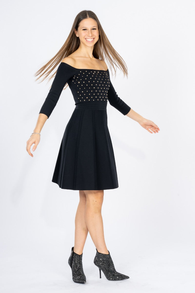 Elisabetta Franchi Knitted Dress Black Woman-1