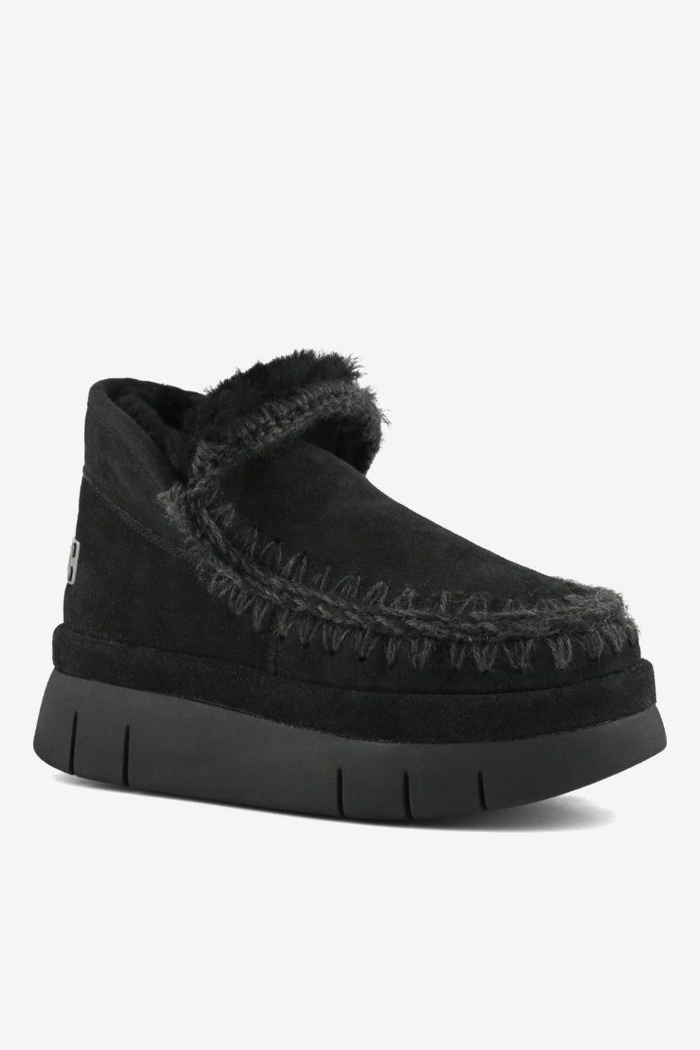 Mou Bounce Welt Sneaker Suede da donna in nero-2