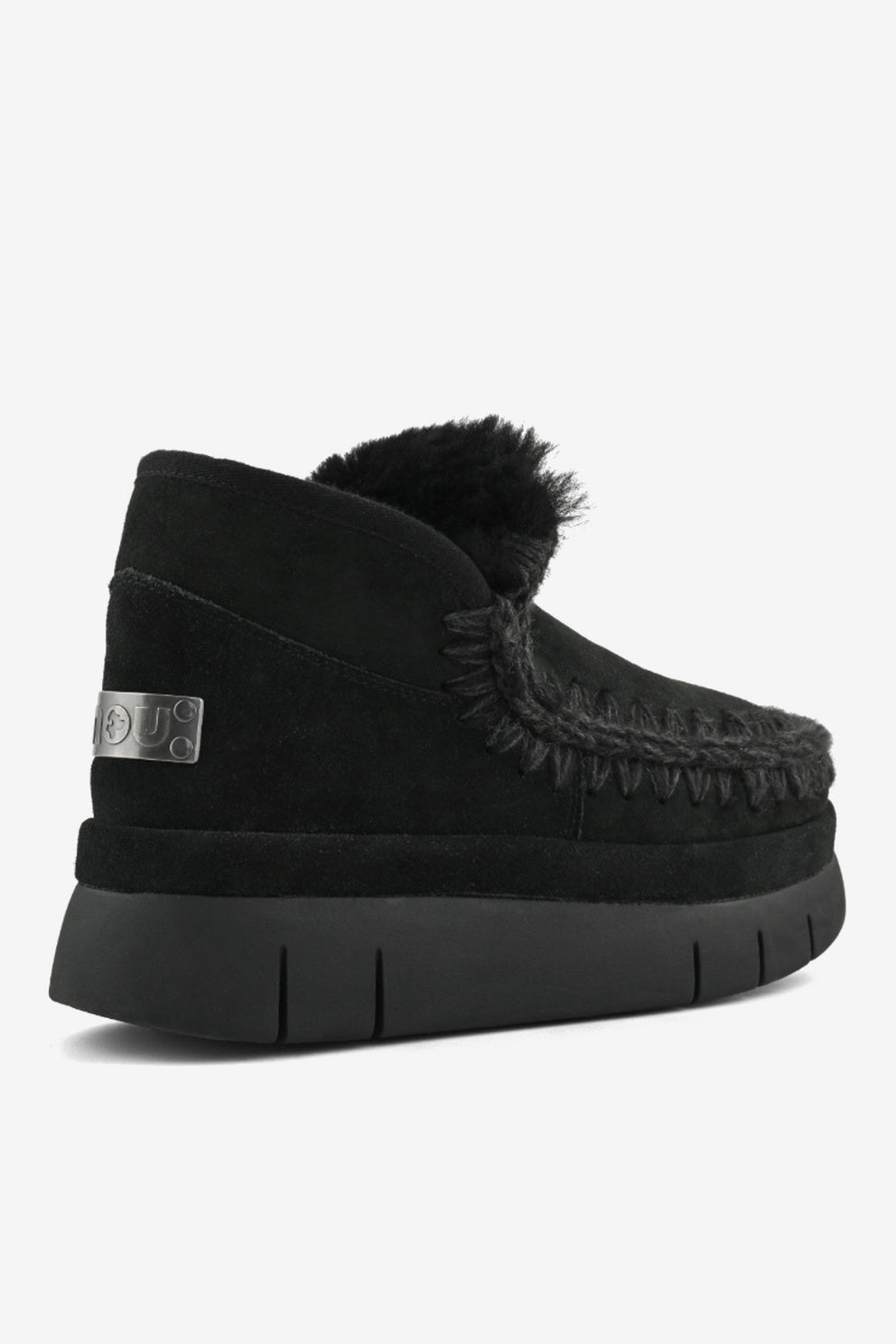 Mou Bounce Welt Sneaker Suede da donna in nero-3