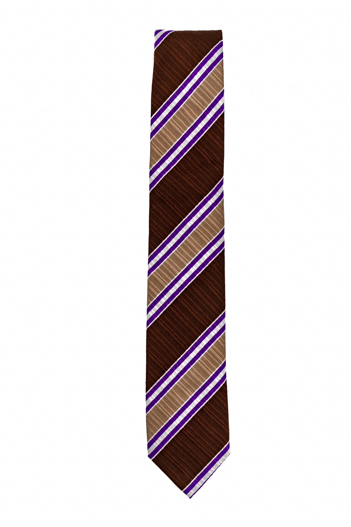 Franco Bassi Brown/purple Shantung Tie Man-1