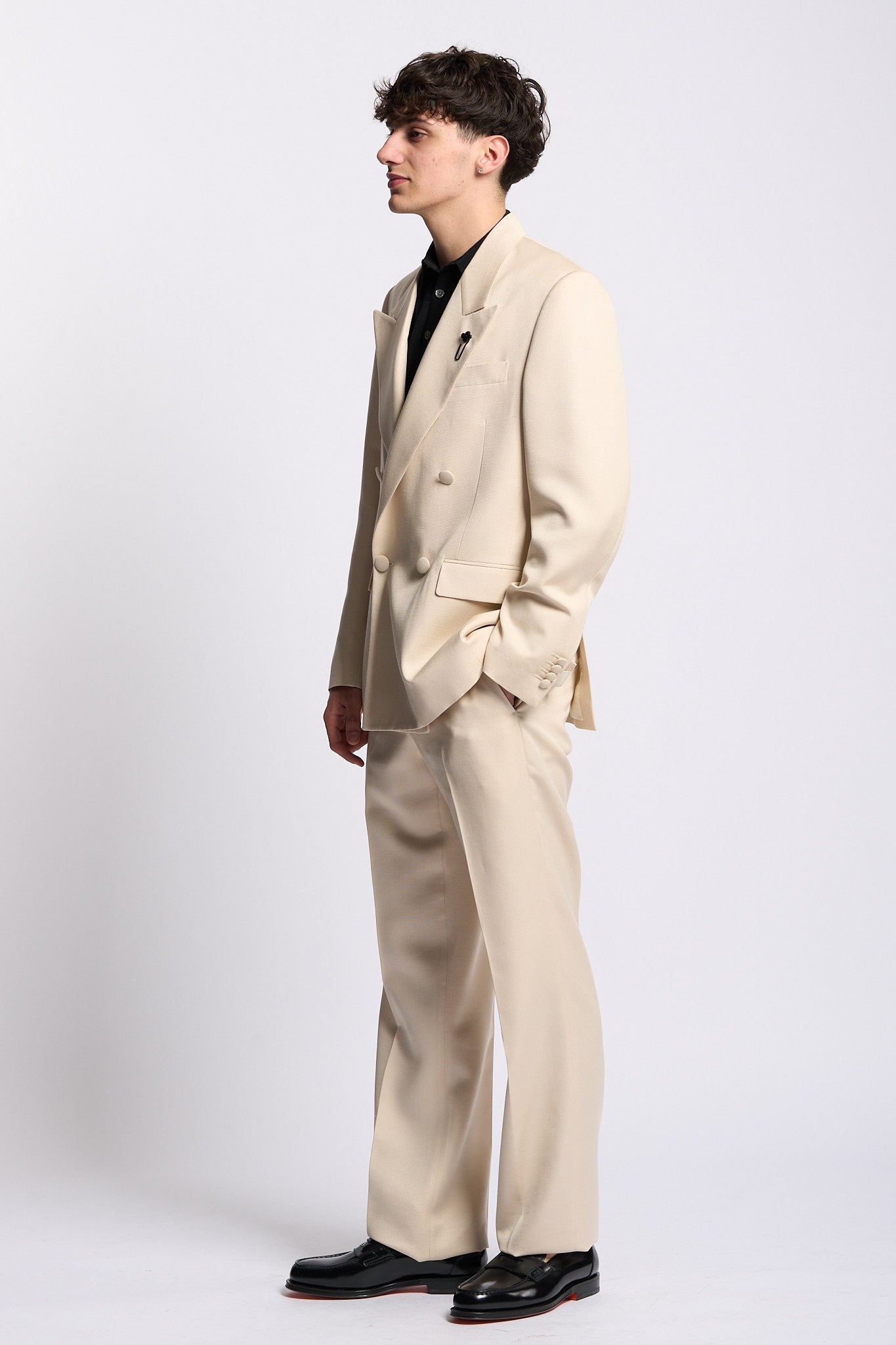 Lardini Giacca Soiree Doppiopetto Sabbia Uomo-3