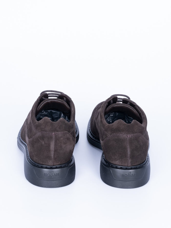 Hogan Derby Camoscio Marrone Uomo-5