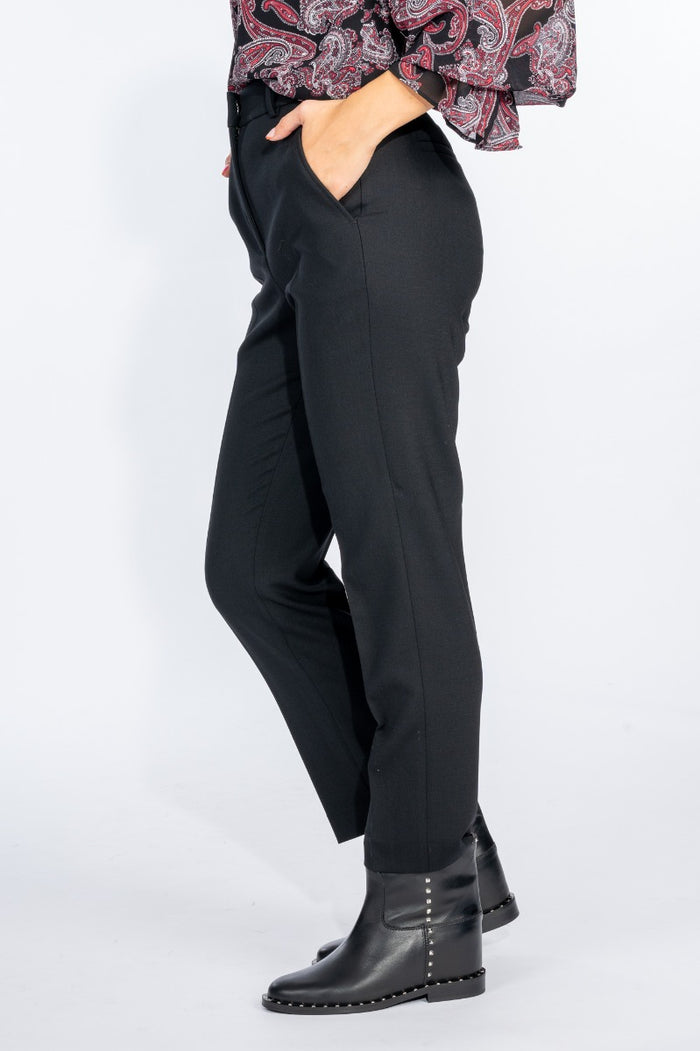 Incotex Pantalone Lana Galene Nero Donna-3