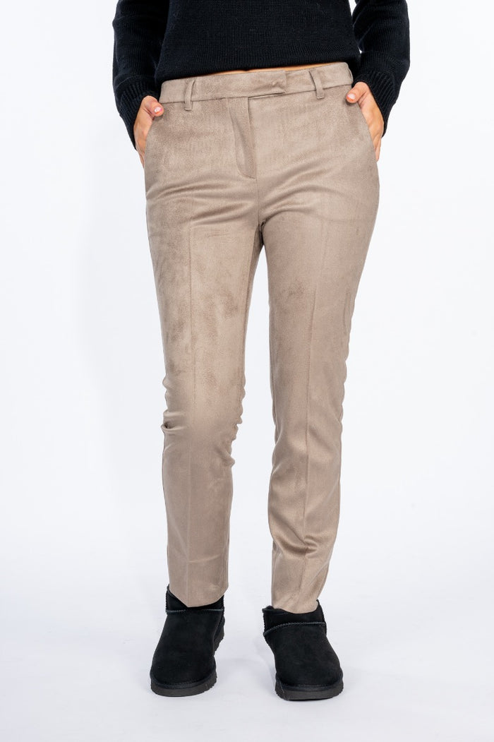 Incotex Pantalone Kimama Suede Noce Donna-2