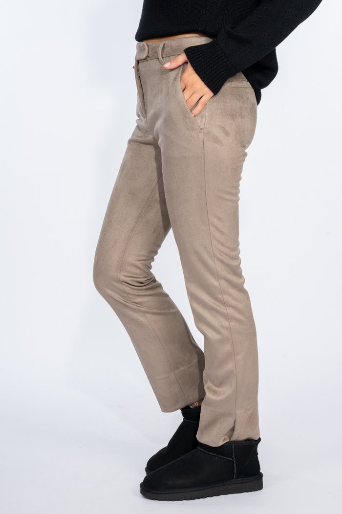 Incotex Pantalone Kimama Suede Noce Donna-1