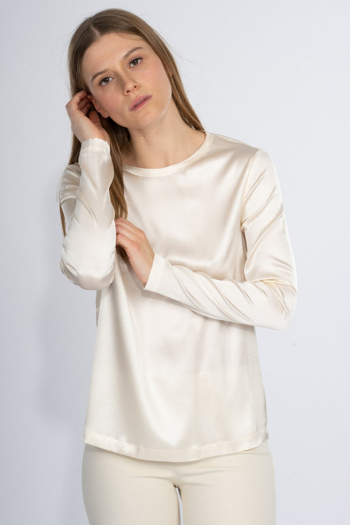 Jucca Blusa Seta Panna Donna