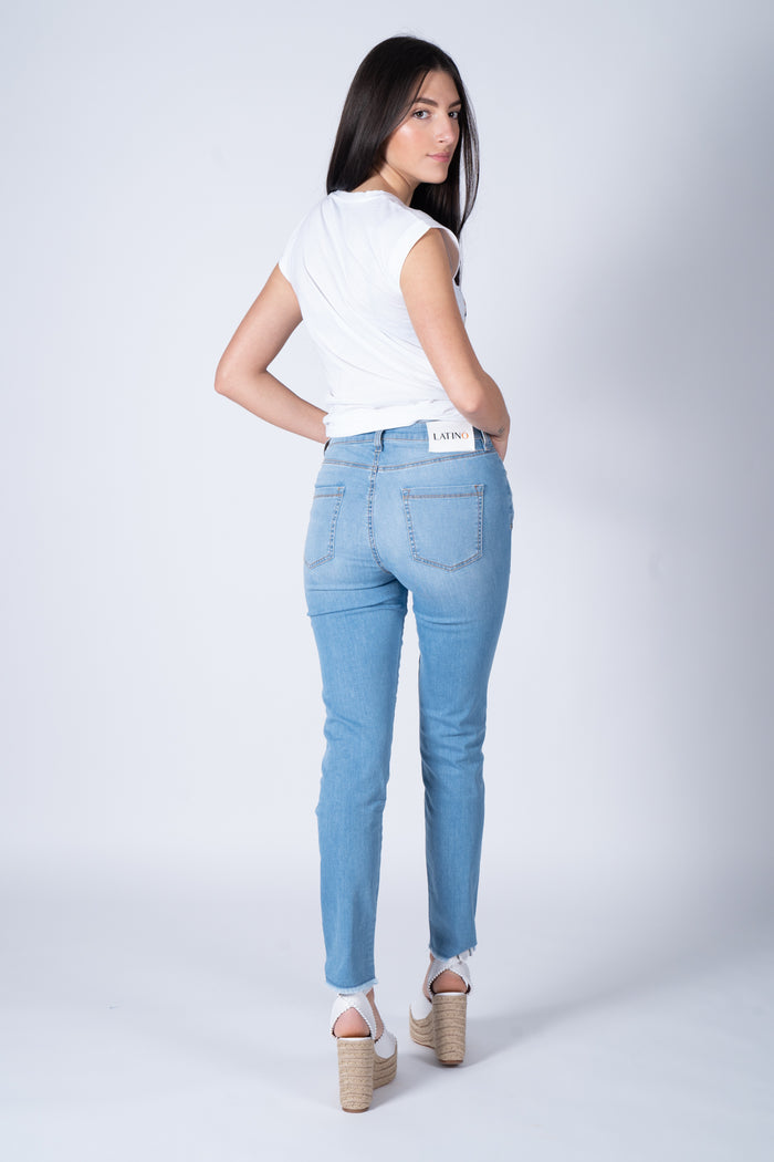 Latino' Jeans Pantalone Denim Chiaro Donna-3