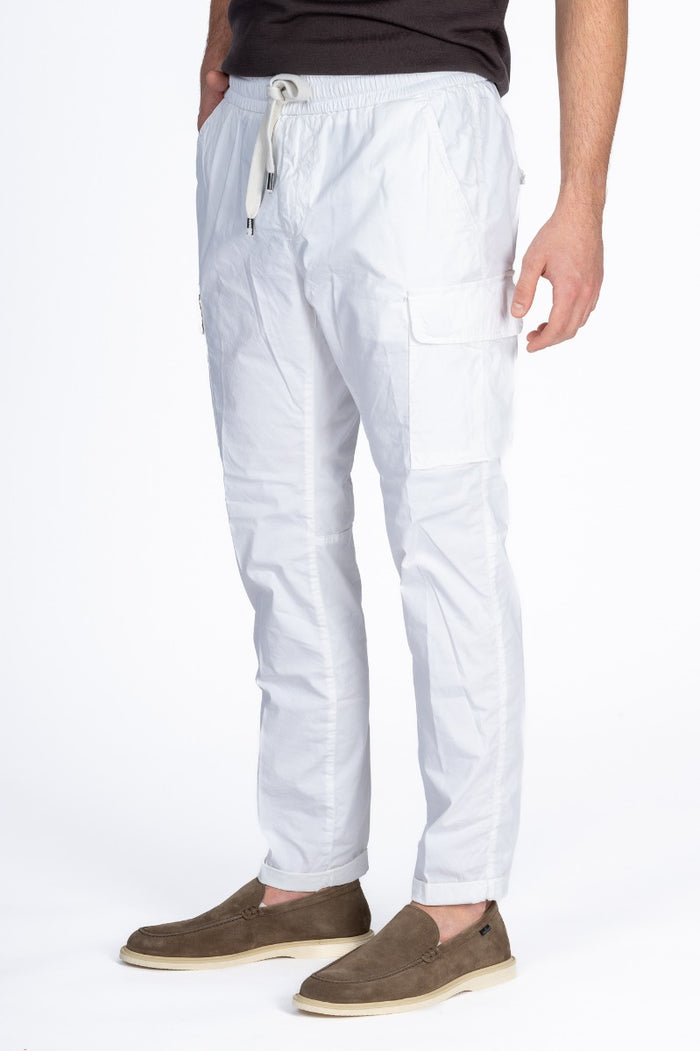 Mason's Pantalone Cargo Coulisse Bianco Uomo
