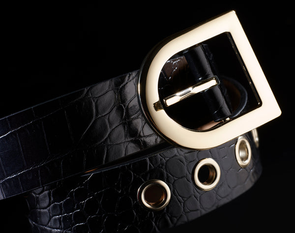 Max Mara Cintura Stampa Cocco Nero Donna